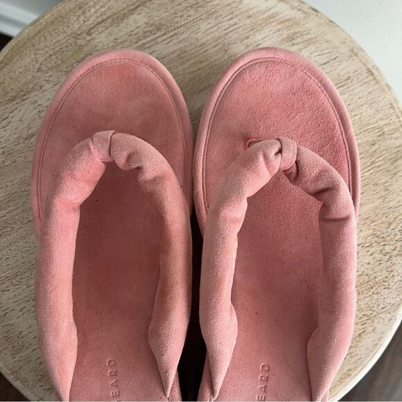 Veronica Beard Cork Platform Wedge Flip Flop Sandal in Pink Suede Size 10 NWOB - Picture 6 of 10